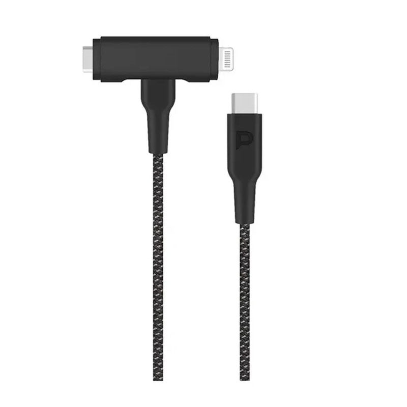 Powerology Braided USB-C to USB-C + Lightning Data & Fast Charge 1.2m/4ft Powerology Braided USB-C to USB-C + Lightning Data & Fast Charge 1.2m/4ft